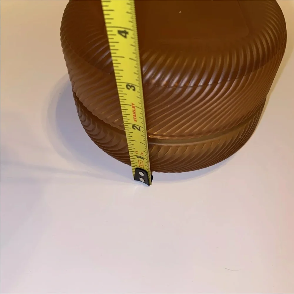 VTG Orange Glass Powder holder Trinket Holder Collectible Versatile Jewelry Jar